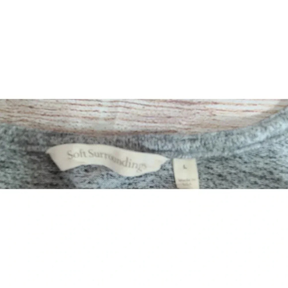 Soft Surroundings Cozy Cabin Pullover Top Sweatshirt Womens Large Heathered Gray - Picture 4 of 5